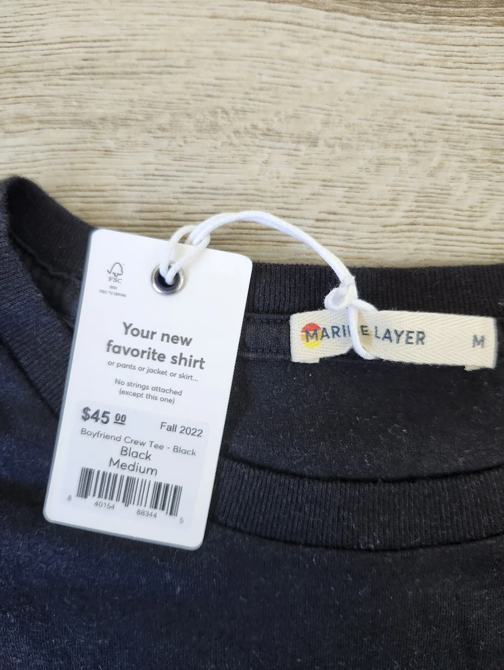 Marine Layer Boyfriend Crew Tee Bundle Of 3 Black, White, Dusty Olive M - Picture 5 of 16